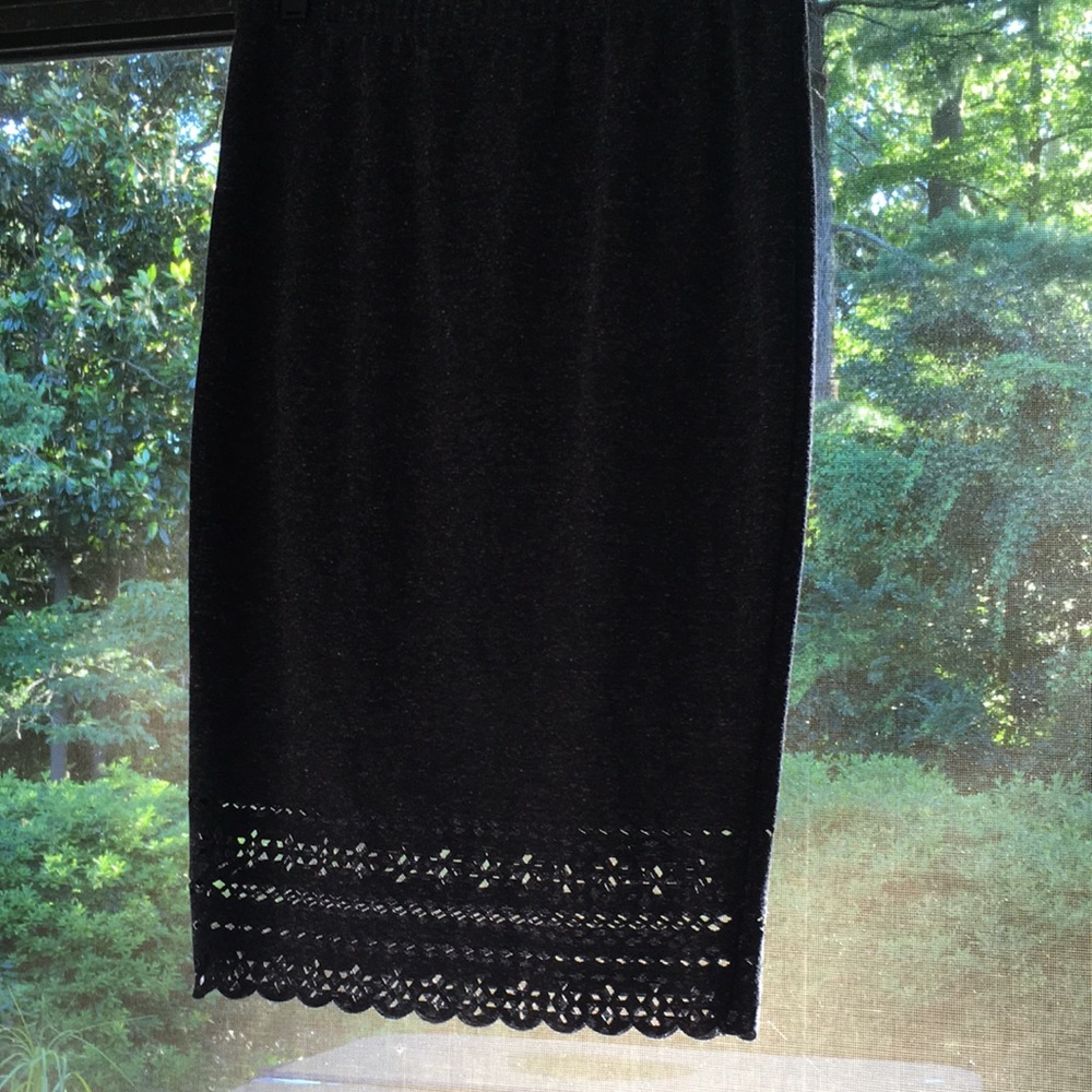Free Press straight Pencil skirt, dark heather charcoal gray. Beautiful cutouts
